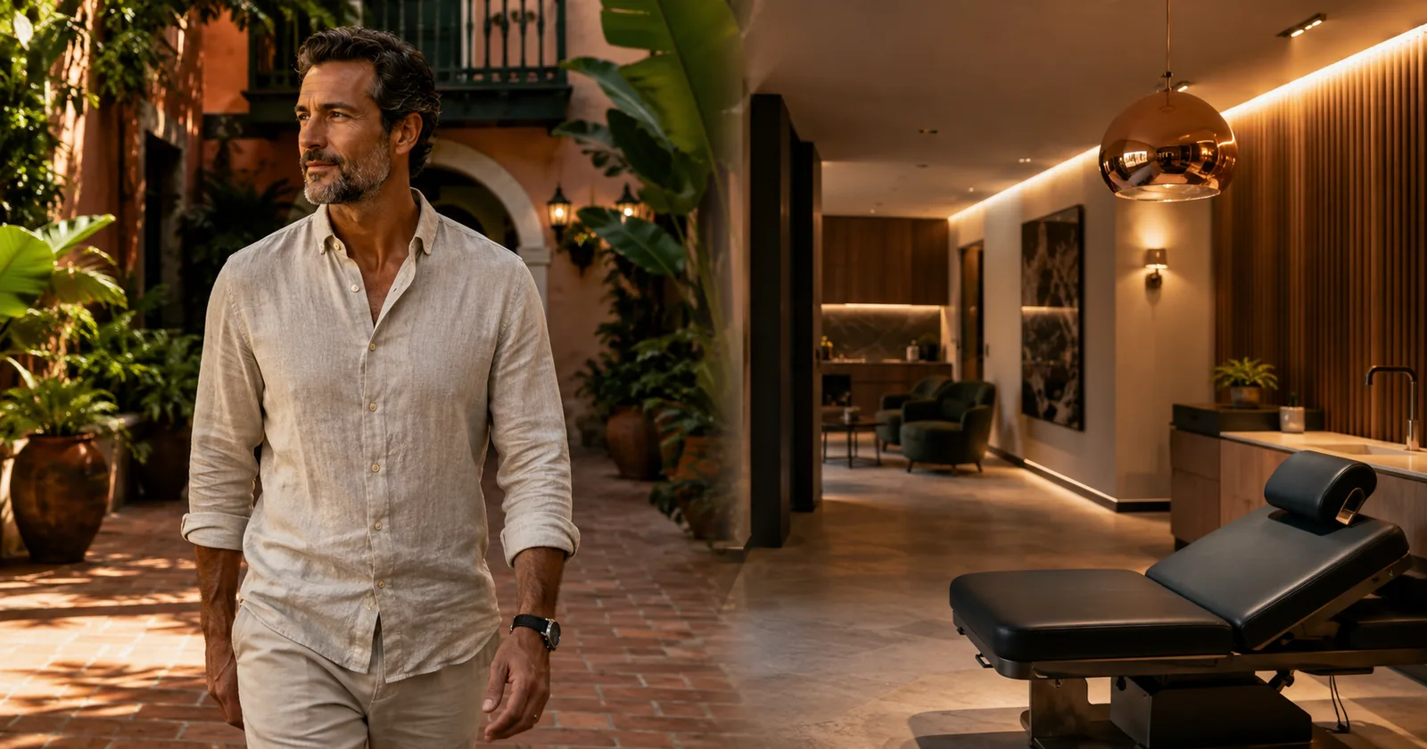 Man walking confidently through Medellín